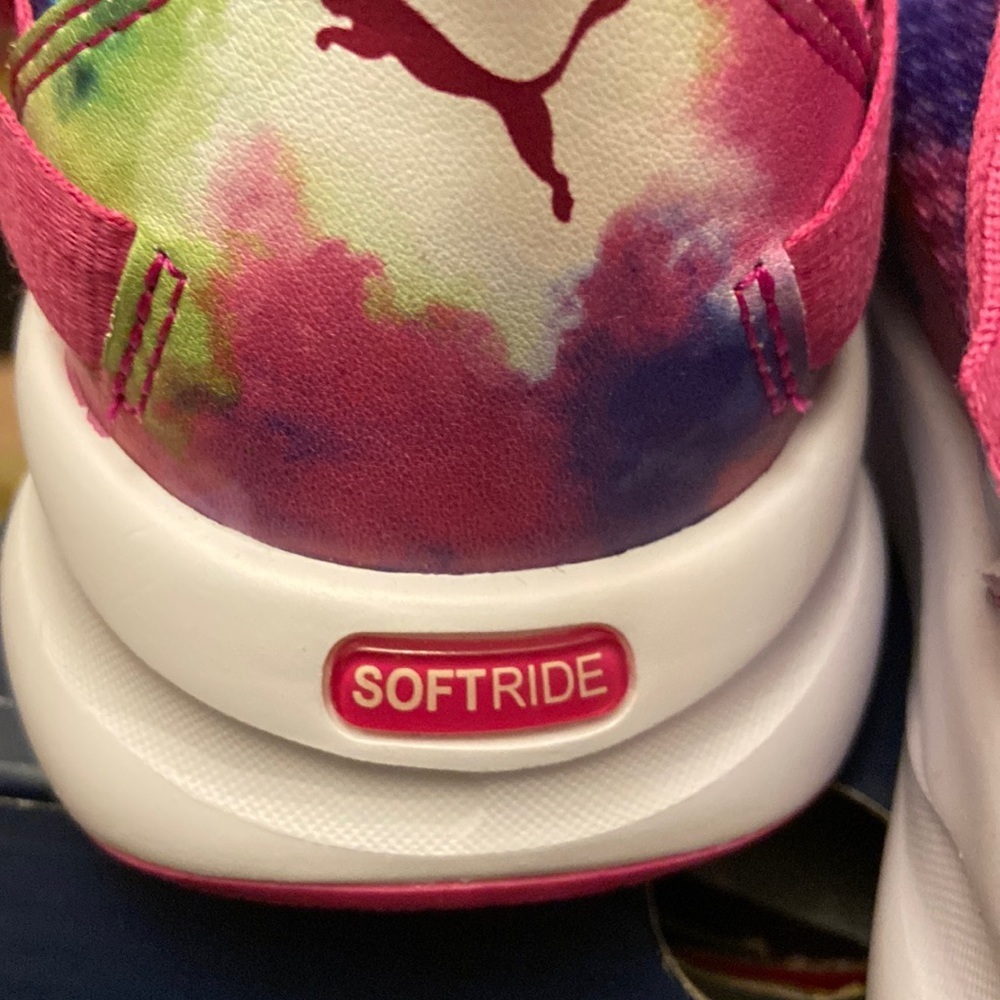 Puma Softride Rift Abstract Colorful Print Big Girls Running Shoes Size 6 - Picture 6 of 7
